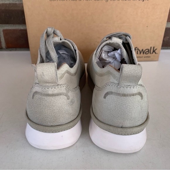 SoftWalk Womens Stella Grey Leather Athletic Training Lace Up Sneakers US 7.5 W - Picture 6 of 8